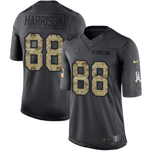 Nike Colts #88 Marvin Harrison Black Men's Stitched NFL Limited 2016 Salute to Service Jersey